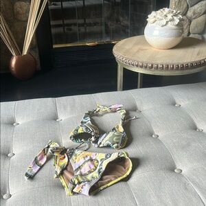 CIA.MARITIMA Yellow Pattern Printed Two Piece Bikini Swim Size Medium